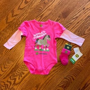 Long sleeve onesie- John Deere